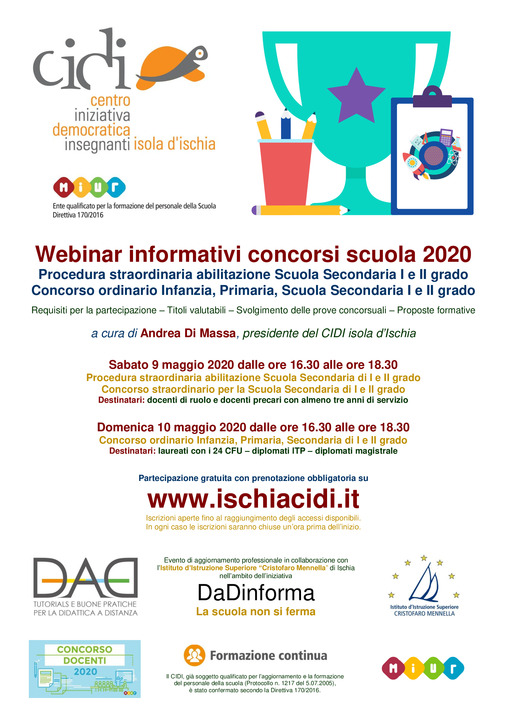 Locandina webinar 9 10 maggio 2020